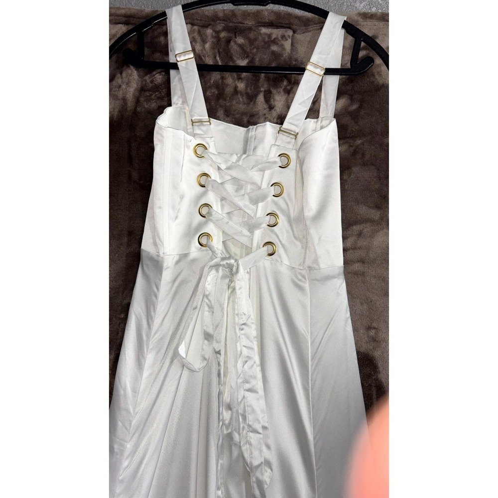 Show Me Your Mumu Clarissa Corset Dress Women Medium White Self Lined Luxe Satin - Picture 14 of 15